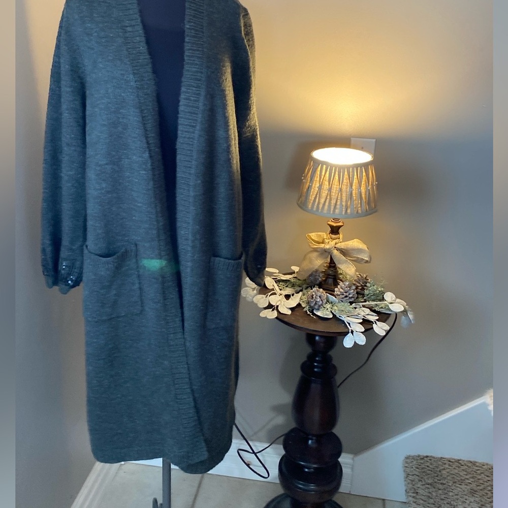 torrid charcoal grey knit cardigan sweater plus size 1